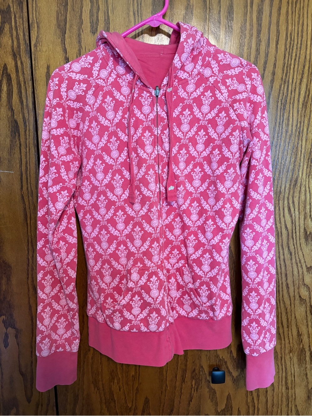 Fox Racing Pink Patterned Reversible Zip-Up Hoodie